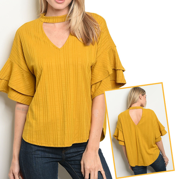 Tops - PRETTY MUSTARD TOP @LAST ONE